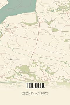 Vintage landkaart van Toldijk (Gelderland) van Rezona