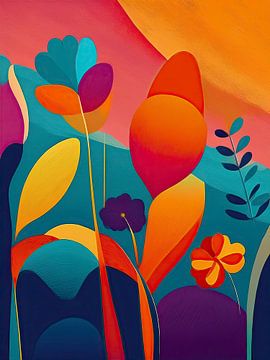Colourful abstract plants with organic shapes by STUDIO ARTSY
