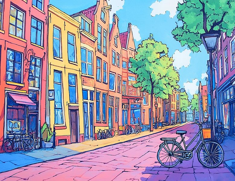 Amsterdam schilderij van Abstract Schilderij