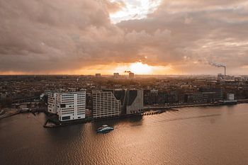 Stormy sunset over Amsterdam