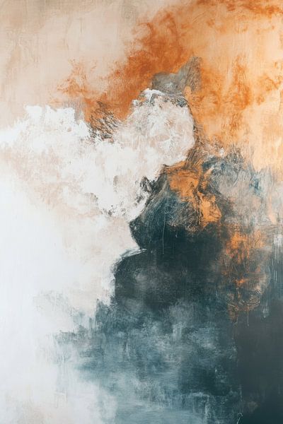 Abstractie in Aardlagen Stilte tussen Licht en Diepte van Eva Lee