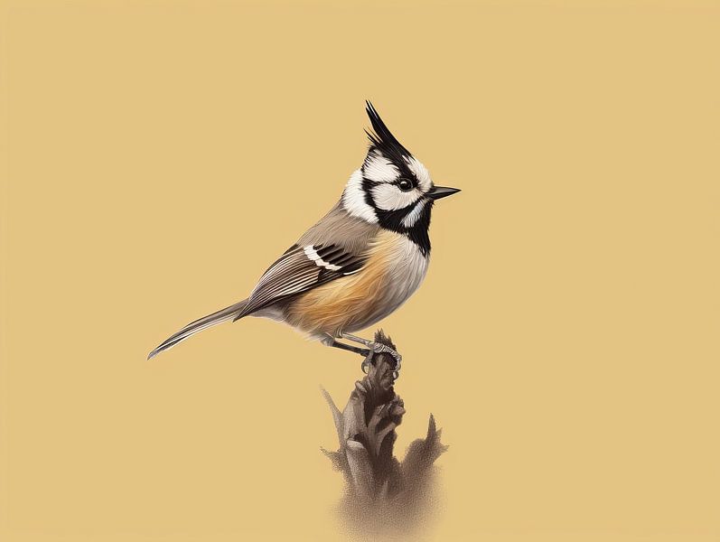 Crested tit in the spotlight by Eva Lee