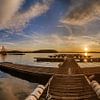 Panorama sunset at the jetty in Lake Steinberg by Thomas Rieger