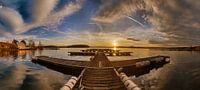 Panorama sunset at the jetty in Lake Steinberg by Thomas Rieger thumbnail