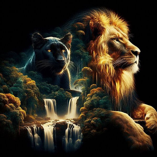 The lion and panther by Moni Baum