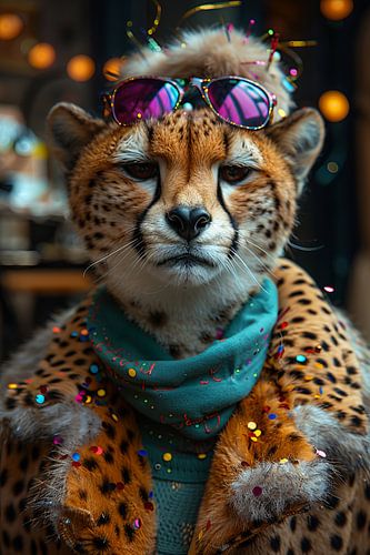 Grappig feest cheetah