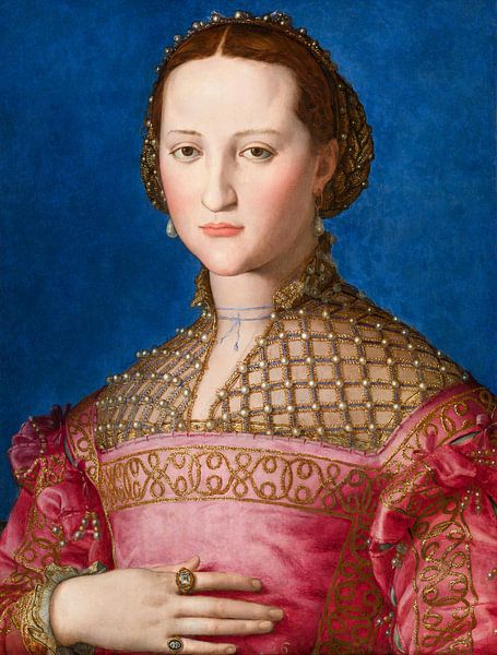 Portret van Eleonora van Toledo, Agnolo Bronzino van All the Masters