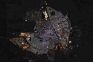 Kart van Hilversum abstract van Maps Are Art