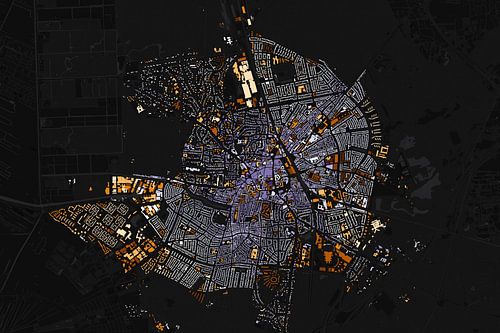 Kart van Hilversum abstract