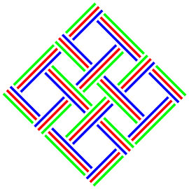 No Crossing | S=4 | N=3 | Color=3 | Permutation 3 of 6