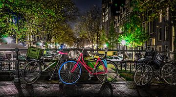 Das rote Fahrrad am Kanal von Dennis Donders