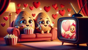 Romantischer Filmabend der Couch Potatoes