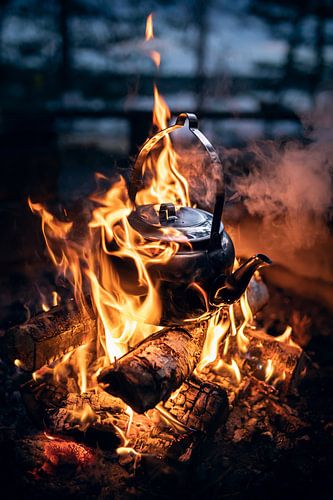 teapot in the campfire
