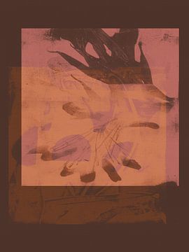 Peinture abstraite minimaliste moderne dans des tons néon et terreux