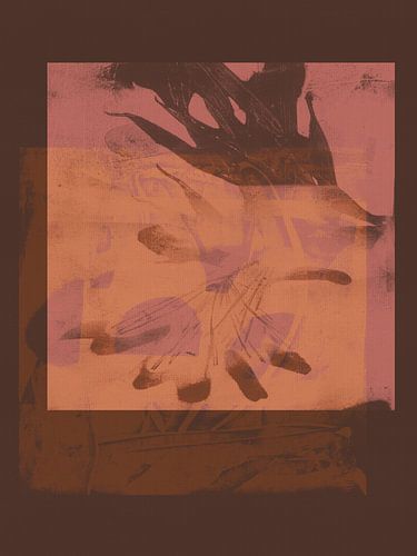 Peinture abstraite minimaliste moderne dans des tons néon et terreux sur Dina Dankers