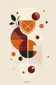 Abstrakte Aperol Spritz Komposition