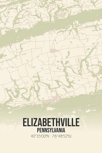 Vintage map of Elizabethville (Pennsylvania), USA. by Prints of Place