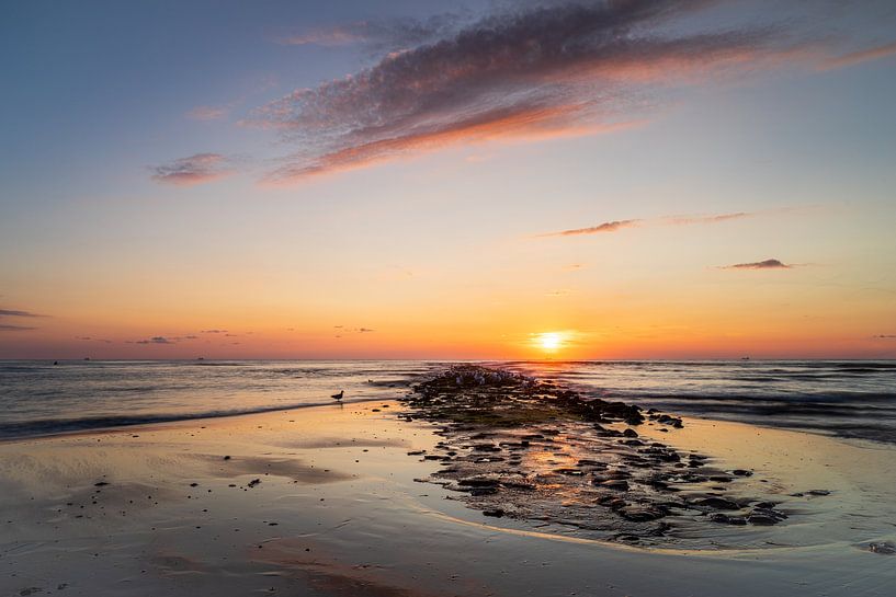Zonsondergang strand Texel van Jeffrey Van Zandbeek