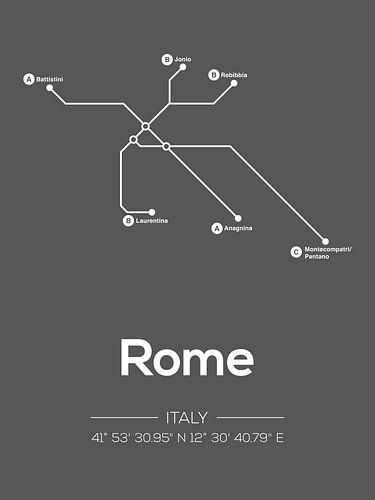 Rome Metro lines Dark grey