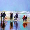 A walk on the beach by Frans Van der Kuil