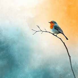 Robin among the discoloured mist by But First Framing