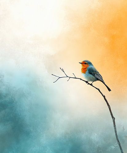 Robin des bois dans la brume décolorée