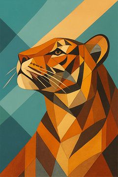 Eine geometrische Illustration eines Tigers. von Johannes