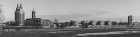 A panoramic view of Roermond, the Netherlands in black and white