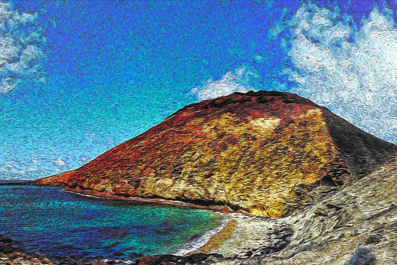 Montana Amarilla, Playa de la Cocina (La Graciosa) | Van Gogh style by Peter Balan