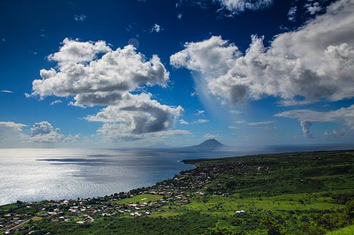 Uitzicht op de Caribische Zee: Sint Eustatius