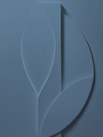 Botanisch Minimalisme - Organische vormen in Staal Blauw van STUDIO ARTSY