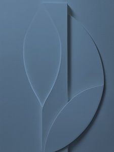 Minimalistische 3D-Kunst - Denim Blue