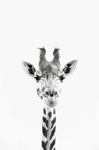 Giraffe in black and white by Poster Art Shop