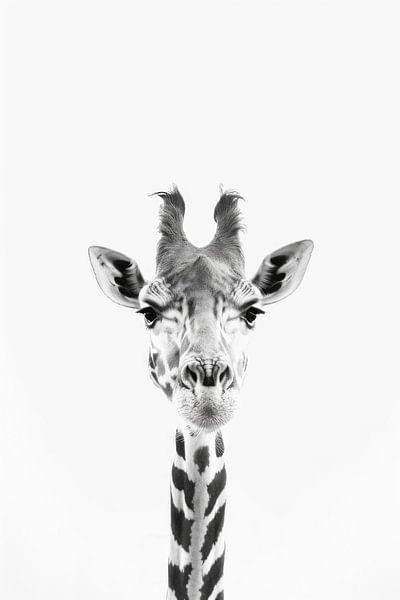 Giraffe in black and white by Poster Art Shop