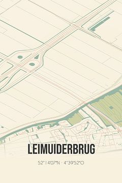 Vintage landkaart van Leimuiderbrug (Noord-Holland) van Rezona