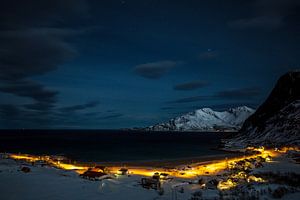 Nuit froide d'hiver à Senja / Lofoten, Norvège