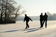 Drie schaatsers op de Nieuwkoopse Plassen van Merijn van der Vliet thumbnail