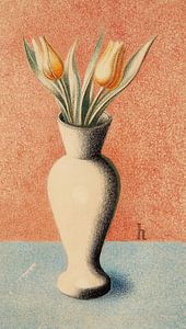 Heinrich Hoerle - Vase mit Tulpen