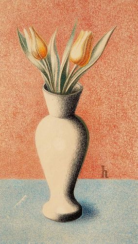 Heinrich Hoerle - Vaas met tulpen