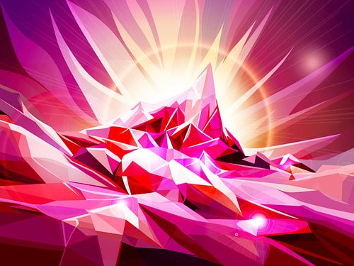 Ruby tower - vector graphic tower of gemstones