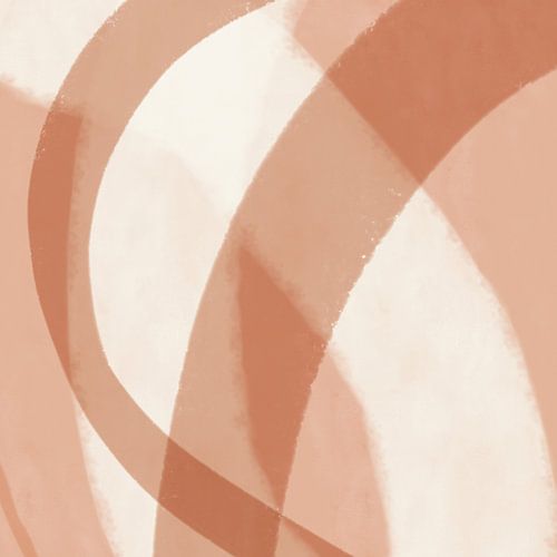 Abstract schilderij in zacht roze en wit