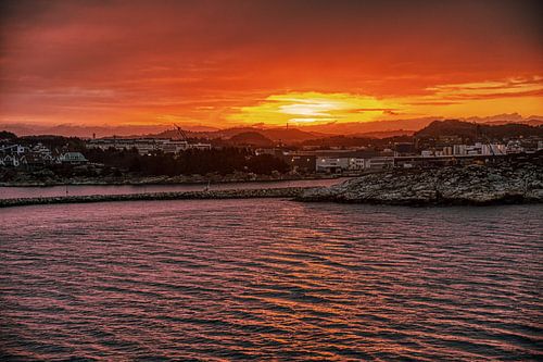 Sonnenaufgang in Haugesund, Norwegen