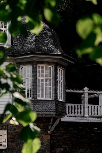 Dans le petit village allemand de Monschau, on trouve ce genre de beaux cadres naturels. Cela donne un peu plus de profondeur à la photo.
