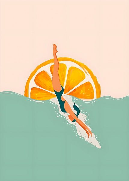 Plongée derrière les oranges par Gapran Art