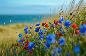 Feld mit Wildblumen