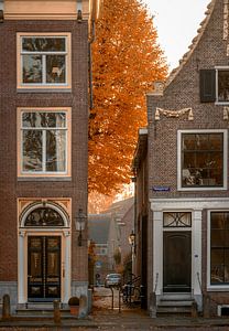 Hoogstraat Weesp im Herbst von Joris van Kesteren