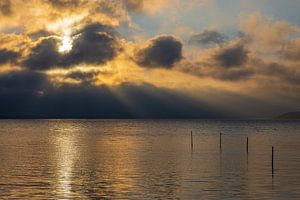 Sonnenuntergang am Achterwasser bei Warthe auf der Insel Usedom