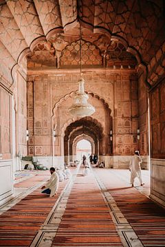 Moskee in India in pastel kleuren van Yvette Baur
