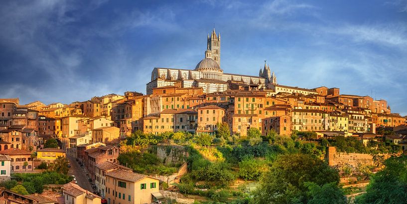 De kathedraal en de oude stad van Siena in Italië van Voss fotografie