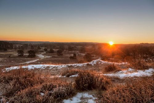 Zonsopkomst boven de Brunssummerheide in Zuid-Limburg